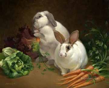 animals bunny banquet Oil Paintings